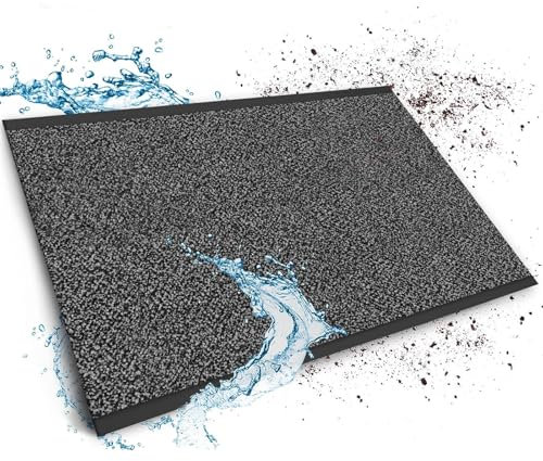 Floordirekt Schmutzfangmatte auf Maß, 200 x 100 cm, Anthrazit-Schwarz, Fußmatte, Türmatte Eingangsbereich, Fußabtreter, Türvorleger, Sauberlaufmatte, Meterware, Sky