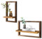 Wandregal Holz Wanddeko Wohnzimmer, Set mit 2 Wandregalen, Schwebende Regal, Quadratische Hängeregale zur Wandaufbewahrung, Rustikale Wand Deko für Schlafzimmer, Wohnzimmer und Küche (Braun)