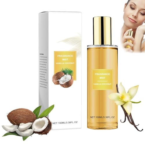 V Secret Vanille Coconut Passion Bodyspray, Bodyspray Parfum Damen, Coconut Passion Fragrance Mist, Eau de Parfum Für damen, Langanhaltender Duft, Ideal für den Sommer (Vanille)
