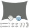 Brise-vue en polyester haute qualité 2,5 x 6 m avec kit de fixation pour jardin Gris foncé