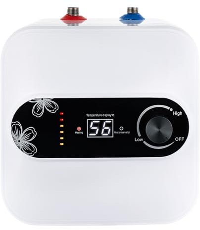 Yolancity Chauffe-eau électrique sous évier 8 l - 1500 W 220 V - Chauffe-eau instantané 30-65 °C - Pour lavabo, cuisine, salle de bain - Blanc