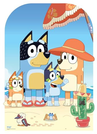 Star Cutouts SC4534 Bluey On-Beach Stand-In Cardboard Cutout – 131cm Birthday Party