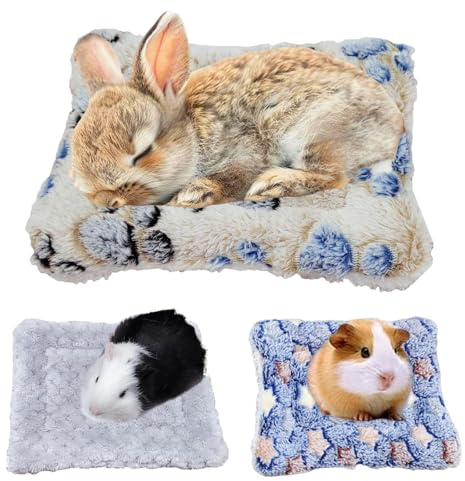 ChAusa 3 Stück Kleintier Plüschbett Meerschweinchen Bett Warme Flauschige | Plüschbetts Meerschweinchen Zubehoer Plüschbetts für Kleine Tiere für Meerschweinchens,Hamster,Kätzchen(Zwei Größen)