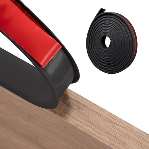 U Form Selbstklebend Möbelkantenband, 5m lang Innenbreite 22mm Flexible TPE Faltbarer, Umleimer Furnierklebeband, Möbelkantenumleimer, Eckverbindungsklebeband,für Schrankkanten, Deckenkante(Schwarz)