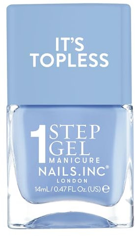 Nails Inc Topless Emily (dunkelgrau) – Gel-Nagellack ohne UV – 1-Schritt-Maniküre mit bis zu 8 Tagen Halt – Schnelltrocknend, vegan & 21-free – Für Kinder & Erwachsene – ohne Base Coat & Top Coat