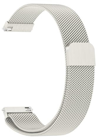 Amzpas Armband für Garmin Vivoactive 5 Armband/Vivoactive 3/Vivomove 3/HR/Luxe/Style Damen Herren,20mm Edelstahl Mesh Metall Ersatzarmbänder für Garmin Forerunner 55/245/645(Starlight)