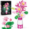 kiothdre Kit Construction Bouquet Fleur Lotus- Botanical Lotus pour Adulte Femme- 710PCS Botanique Fleurs Artificielles pour Décoration Maison & Bureau- Cadeau Noël & Saint Valentin, Anniversaire