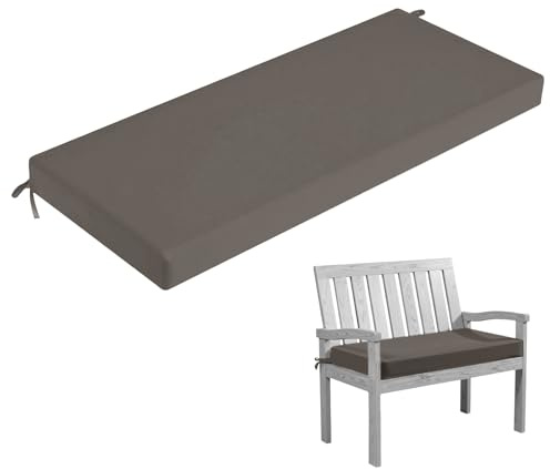 HJZPWB Bankauflage Abnehmbare Waschbare Sitzkissen Bank Outdoor mit Rutschfester Unterseite Sitzauflage Bank Bankkissen Sitzpolster Bank Auflage Gartenbank Sitzbank Auflage,Grau,90x40x3cm