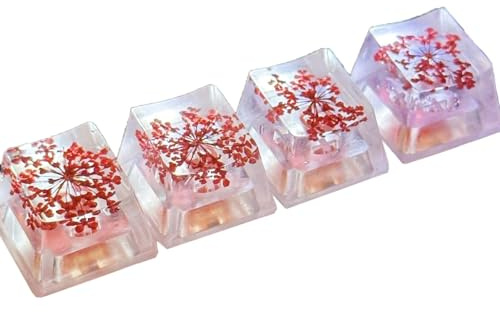 Only Keycap Leaves Dry Flowers Pattern Translucents Keycap ESCs Keycaps for Mechanical Keyboards Installation