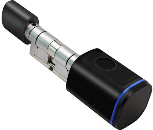 Türschloss Fingerabdruck, Smart Türschloss mit Fingerabdruck, Fingerabdruck-IC-Karte, Schlüssel, App, Haushalt, intelligente elektronische Schlösser, für 35-60mm Tür, Einfache Installation(schwarz)