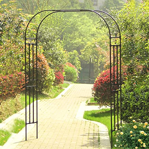 Spalierbogen für den Garten, breiter schwarzer Laubengang, robuster Pergola-Torbogen, für Kletterpflanzen, Rasen, Terrasse, Hochzeitsbogen im Freien, wetterbest