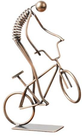 SEINHIJO Sport Figur Fahrrad Statue Moderne Dekor Skulptur 28cm | Vintage Metall Modische Ornament Handgefertigte Arts Geburtstag Fest Geschenk für Esszimmer Café Bar Büro