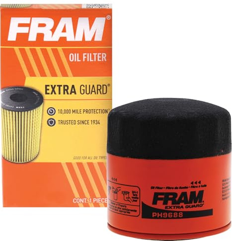 FRAM Extra Guard PH9688 10K Meilenwechsel Automotive Ersatz Intervall Spin-On Motorölfilter für ausgewählte Fahrzeugmodelljahre, Fahrzeugmotorschutz Ölfilter für alltägliche Fahrer