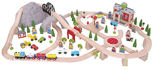 Bigjigs Rail Holzeisenbahn Set Berg und Tal