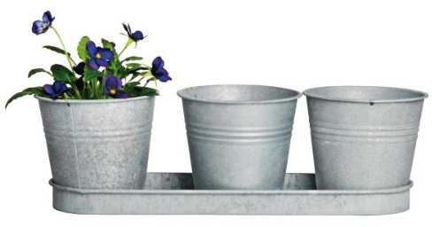 Set 3 pots de fleur en zinc
