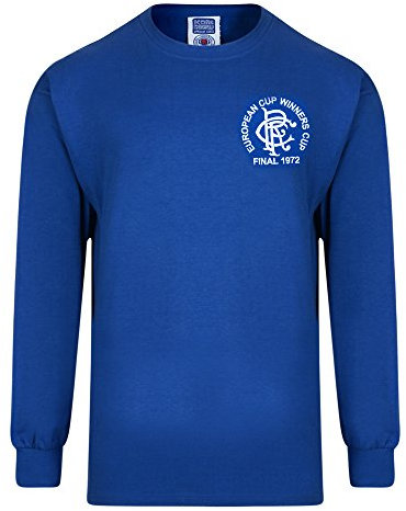 Rangers 1972 European Cup Winners Cup Retro Shirt Blue Medium Cotton