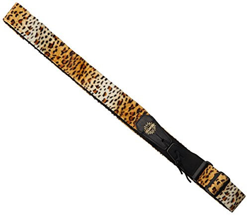 DiMarzio DD 3310CH Gitarrengurt aus Kunstfell mit Lederenden, Gepard Muster