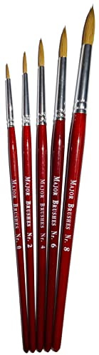 Major Brushes Sable Brushes Pack of 5