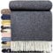STTS International Kaschmir Decke Wolldecke Wohndecke Merinowolle - Kaschmir - Mix 140 x 200 cm sehr weiches Plaid Kuscheldecke Faro (Dunkelgrau)