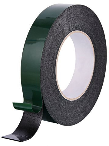 10 m (25 mm) Foam Tape Double Sided Sponge Tape Waterproof Mounting Adhesive Tape Roll Automotive Grade Number Plates Cars Trims, Black