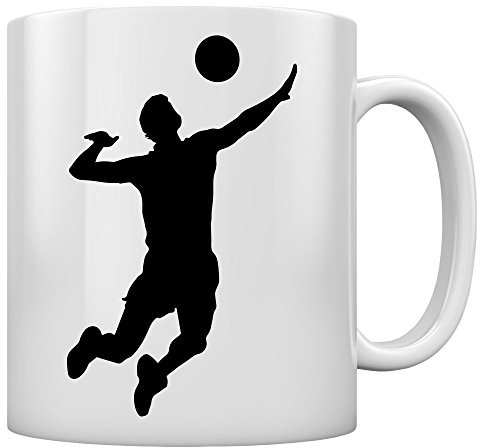 Geschenktasse für die Fans von Herren- Volleyball! Kaffeetasse Tee Tasse Becher 11 Oz. Weiß