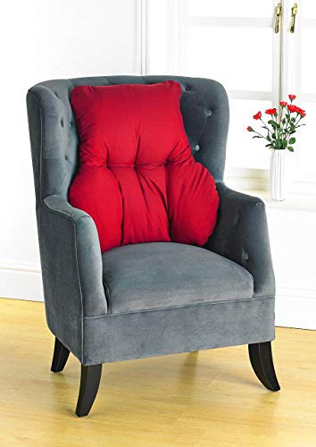 Diana Cowpe Wine Plain Dyed T Shaped Lumbar Back Support Cushion Orthopaedic Orthopedic