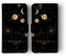 Tirita Personalised Custom Wallet Flip Phone Case Compatible with iPhone 7/8 / SE 2020 / SE 2022 PRINTED GLITTER, NOT REAL GLITTER Space Stars Moon Planets Black Copper Galaxy