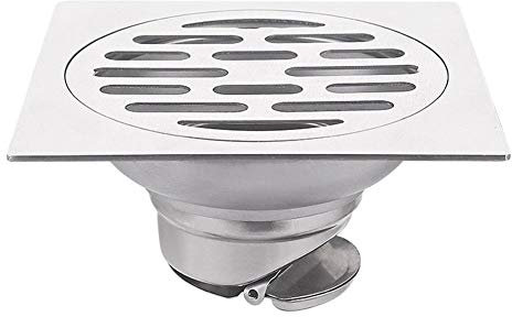 FCS Bathroom Bodenablauf dusche Edelstahl Duschabfluss Duschablaufrinne Duschrinne für Küche, Bad, Dusche, Garage und Keller, 12x12cm (Size : Normal)