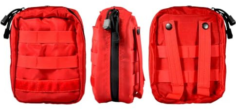 Taktischer Erste Hilfe Beutel, Erste Hilfe Kit Tasche leer für Auto, Reisen, Sport, Camping, Zuhause, Wandern oder Büro, Molle EMT Pouches Emergency Survival Kit rot