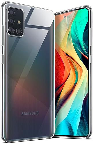moex Aero Case für Samsung Galaxy A51 Hülle Durchsichtig, Silikon Handyhülle Transparent, Clear Case Ultra Slim, Backcover Schutzhülle Dünn, Silikonhülle Minimalistisch, Klar