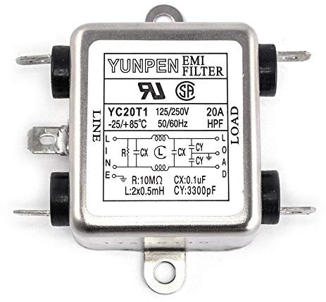 Yunpen YC20T1 IEC-Netzfilter 250VAC 20A Entstörfilter