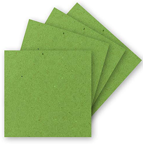 FarbenFroh by GUSTAV NEUSER 50 Einzel-Karten Quadratisch - 15 x 15 cm in Hellgrün (Kraftpapier) - 240 g/m² - blanko Bastel-Karten, Postkarten, Bastelkarton in Ton-Papier Qualität