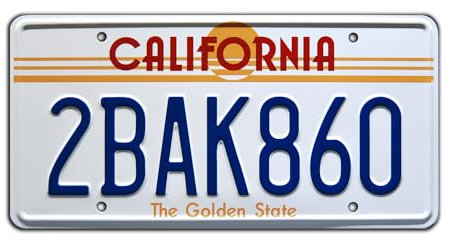 Back to the Future | 2BAK860 | Metal Stamped License Plate