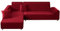 ShowyLive Sofa Überzug Couch Überzug 2er Set für Ecksofa L-Form Sofabezug 2 Sitzer+3 Sitzer, mit 2 Stück Kissenbezug, Rot