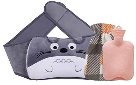 Wärmflasche mit Bezug,Wärmflasche, 3 in 1 Wärmflasche kautschuk mit Fleecebezug, ideal für Schmerzlinderung, Arthritis, Sportverletzungen, Ist das beste Geschenk für Familie und Freunde (Totoro)
