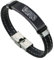 Islamische Allah Arabische Kalligraphie Silikon Armband mit Edelstahl Schnalle, Muslimischer Name des Gesandten Gottes Schutz Armband Arabischer Religiöser Glaube Erinnerung Armreif,Schwarz,8.26''