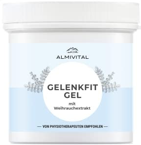 ALMIVITAL Gelenkfit Gel mit Weihrauchextrakt 250ml mit Zitronenduft - Weihrauch Creme für Gelenke & Muskeln – wohltuendes Gel zum Einreiben bei Rücken-, Nacken- & Knieschmerzen – schnell einziehend