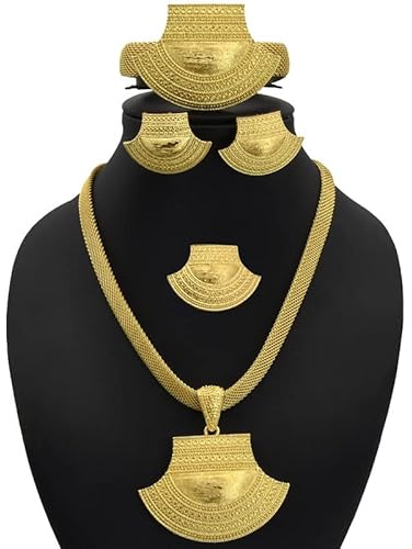 LAYCHEN Nigeria-schmuck-sets Für Frauen-hochzeits-armbänder Äthiopischer Goldfarben-afrikanischer Dubai-türkischer Schmuck-brautring