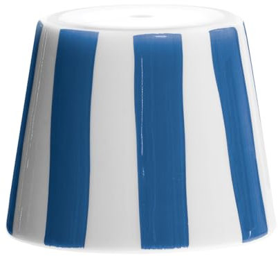 Zafferano, Poldina Cover, Handverzierte Keramik Tischlampenabdeckung, Abdeckung kompatibel mit Poldina Lampen, Hergestellt in Italien, Ø13 x 10 cm, Farbe Weiß - Blaue Capri-Streifen
