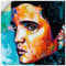 ARTland Wanddeko Wandtattoo selbstklebende Vinylfolie 70x70 cm Portrait Farbe Künstler Star Legende Elvis Presley King of Rock n Roll U4RE