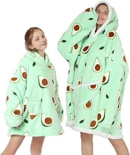 mebiusyhc Oversized Hoodie Blanket Fleece Blanket Hoodie, Wearable Hooded Blanket with Front Pocket, Cozy Warm Fleece Sherpa, Gifts Adults Child Mom Wife Girlfriend Men
