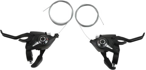 SURIEEN Fahrrad-Bremshebel - 3x8 24-Gang-Schalthebel mit Ganganzeige und Kabel für Mountainbike, Rennrad, MTB, BMX, Fixie-Gang, Radfahren
