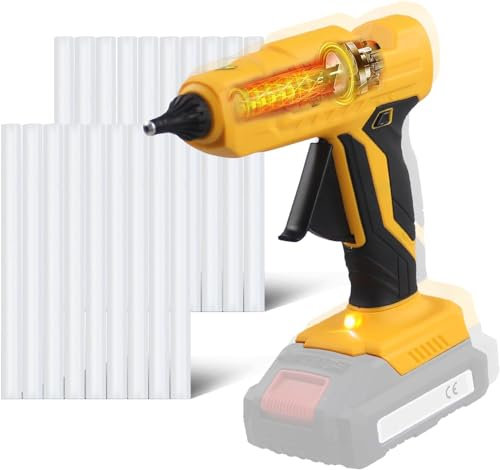 FrogBro 20V Akku Heißklebepistole Kabellose Klebepistole für Makita-Akku (Lithium-Ionen; inkl. 20x Klebestifte; ohne Akku und Ladegerät) Anti-Tropf, ideal für Heimwerker, Möbelmontage, Hausreparatur