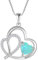 FJ Grüner Opal Kette Damen 925 Sterling Silber Herz Halskette Opal Anhänger Schmuck für Frauen Mutter Freundin Mama