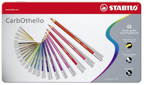 STABILO - Pastellkreidestift - CarbOthello - 48er Metalletui - mit 48 verschiedenen Farben