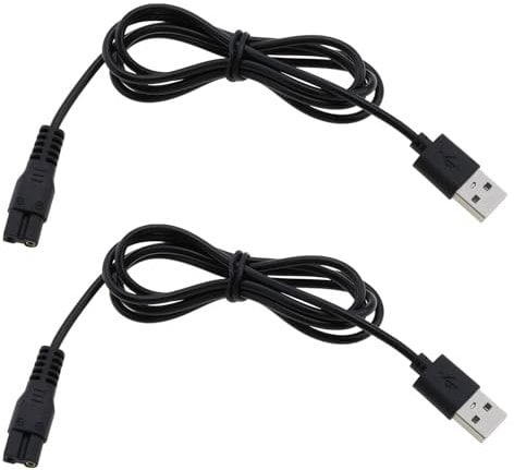eMagTech 2Pcs 5V Shaver Trimmer USB Charger Cable Replacement Part Compatible with Brio Beardscape Hair Shaver Trimmer Power Cord and Other Shaving Tools