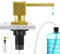 CREA Dispensador de Jabón de Cocina, Dosificador Jabón Cocina Bajo Encimera, Dispensador de Jabón para Fregadero con Botella de 500 ml y Manguera de Extensión de 1,0 m, Llenado Desde Arriba,Oro