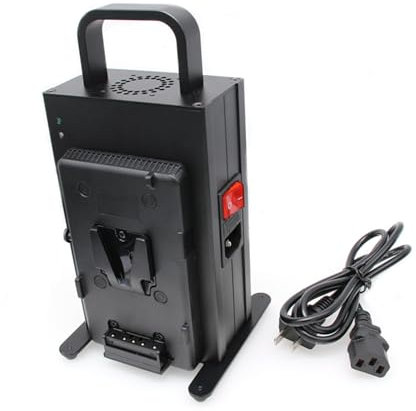 SZRMCC Dual V-Mount Akku-Ladegerät 16.8V/3A Tragbare V-Lock Akku-Platte Power Station Ladegerät mit Stromkabel für Kamera Camcorder Monitor