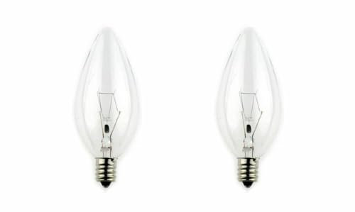 Swan Candelabra E12 Clear Candle Light Bulbs, 240V, 25W, Pack of 2