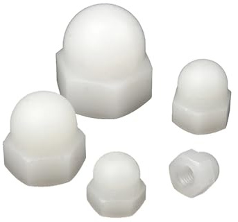 KSeSii 2–50 Stück Nylon-Hutmuttern mit Eichelkappen, weiß/schwarz, Sechskantmutter aus Kunststoff, M3, M4, M5, M6, M8, M10, M12, M14, M16, M18, M20, for Isolierungszwecke(White,M20 2pcs)